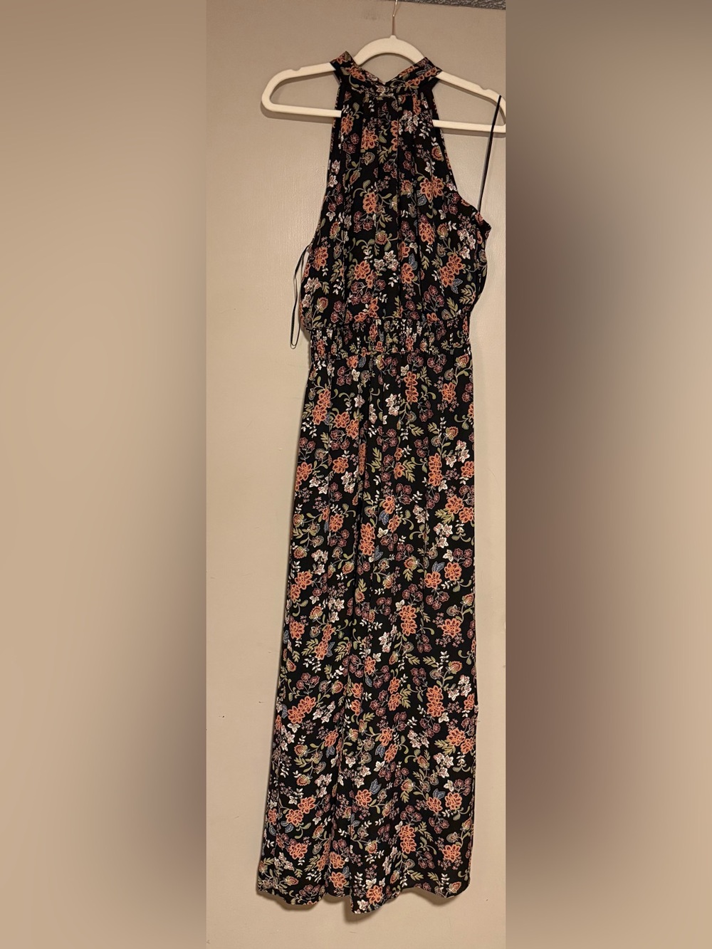 Vince Camuto Black Floral Jumper with Orange, pink and green hues.